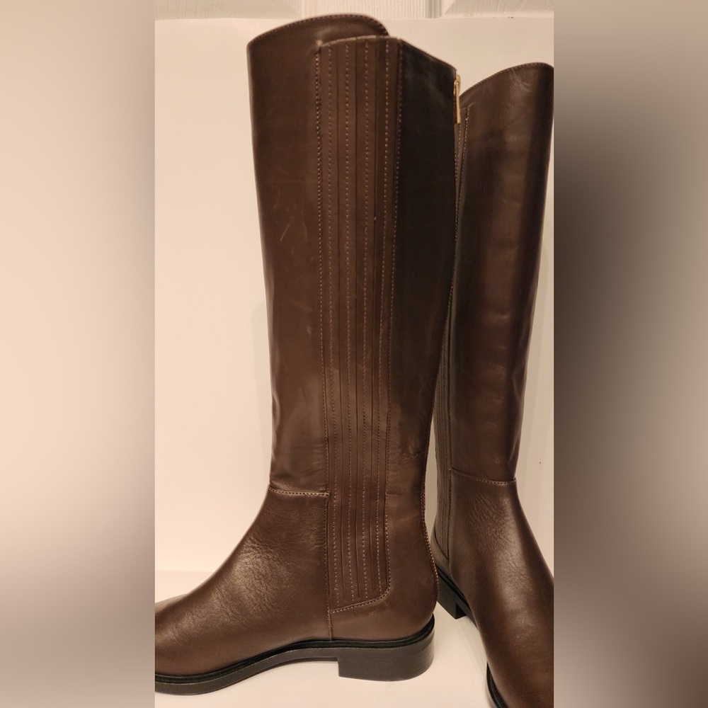 Calvin Klein Womens Finley Leather Closed Toe Knee High Brown Coffee Bean Size 5 - Picture 5 of 12